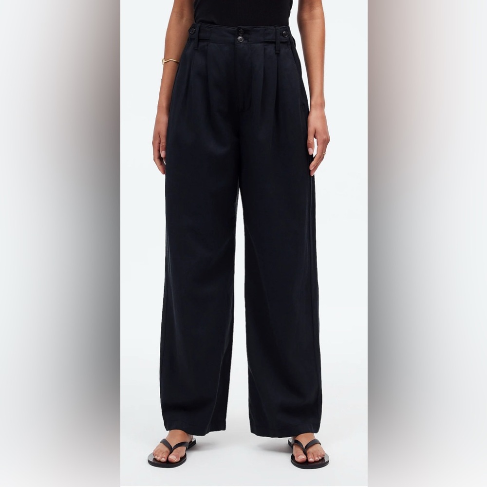 Madewell Petite Black Harlow Wide-Leg Pant